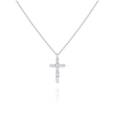 White Gold & Diamond Cross Necklace - Dracakis Jewellers